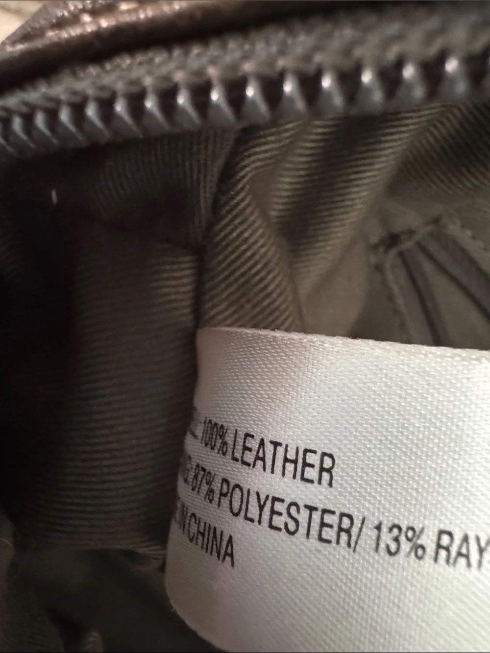 Talbots olive green Leather Bag with Contrast Stitching